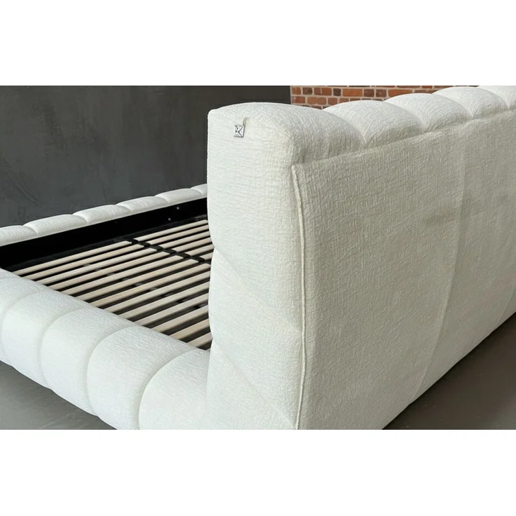 KAWOLA Bett ATTICO Polsterbett Stoff cremeweiß 200x200 cm mit Lattenrost – Bild 9