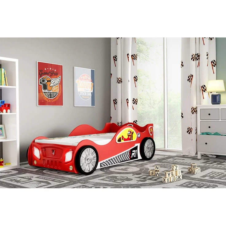 Kinderbett Monza mit Lattenrost 90x190 cm in Rot – Bild 2