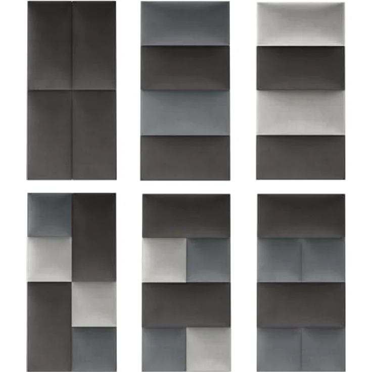 MOLLIS Polsterplatte, Rechteckiges und Dekoratives Wandpaneel, Geeignet als Bettkopfteil oder Aufprallschutz, Reduziert Schall und Verbessert Akustik, aus Schaumstoff, 60 x 30 cm, Graphitbraun – Bild 3