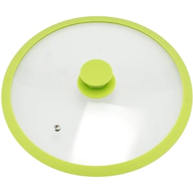 Glasdeckel mit Silikonrand für 28 cm Töpfe und Pfannen, grün – Bild 2