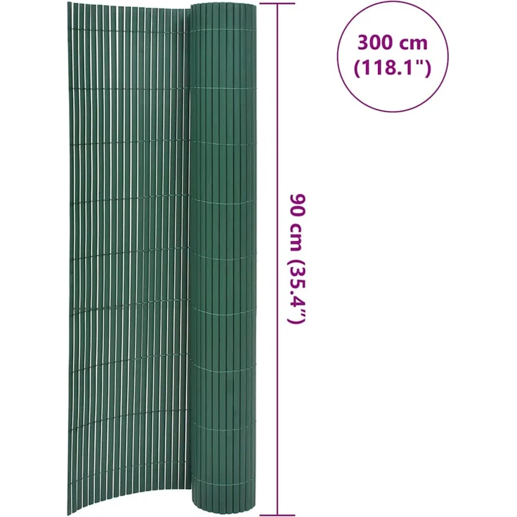 vidaXL Gartenzaun Doppelseitig PVC 90x300 cm Grün 43623 – Bild 6