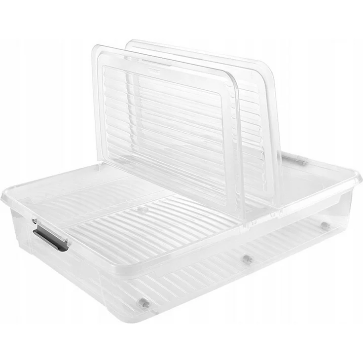 keeeper Aufbewahrungsbox für unter dem Bett mit Rollen und Deckel Leo 53 l, mit Clipverschluss – Bild 3