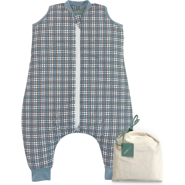 molis&co - Baby schlafsack mit Füßen - Ideal für den Winter - Babyschlafsack mit Beinen 2,5 tog - 100% Baumwolle (Oeko-TEX 100), Premium Qualität - Merlot Check (80 cm) – Bild 1