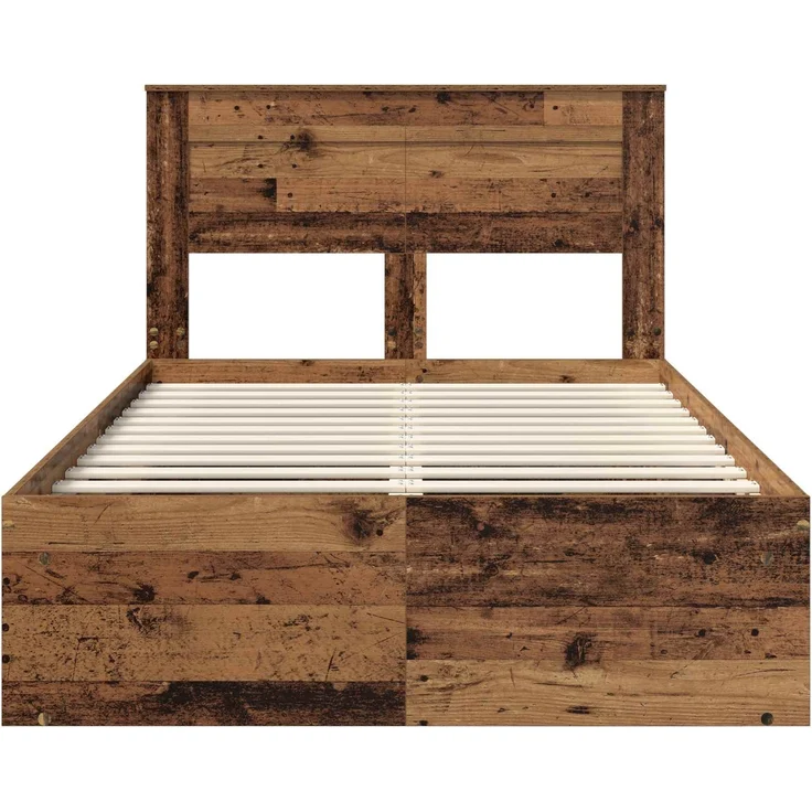 vidaXL Bettrahmen Altholz 120 x 190 cm Massives Kiefernholz 3409781 – Bild 6