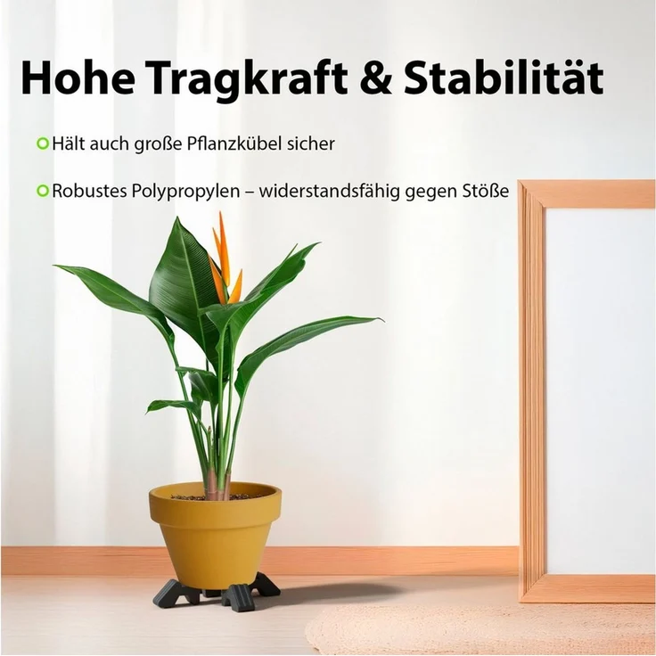BigDean Standfuß 4x Füßchen für einen Blumentopf / Anthrazit (Packung, 12 St, Füße), Verhindert Staunässe, schützt vor Frostschäden & Flecken – Bild 2