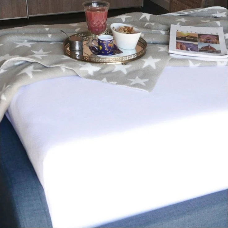 ZOLLNER Spannbettlaken, Double-Jersey, Gummizug: rundum, 100 x 200 cm, 80% Baumwolle, 20% Polyester, vom Hotelwäschespezialist – Bild 2