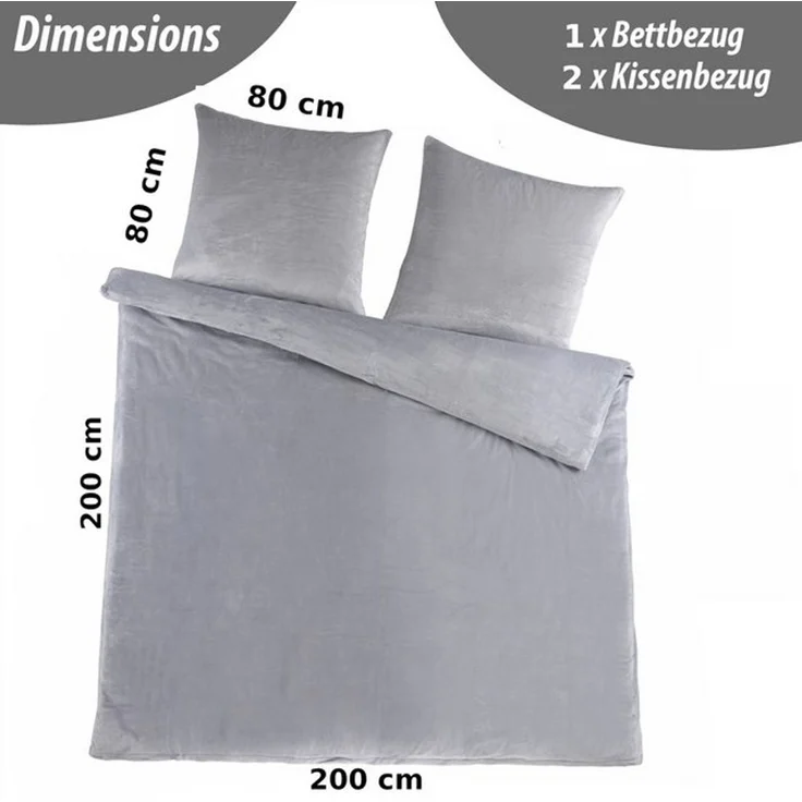 Malika Bettwäsche 200x200 + 2x 80x80 cm Cashmere Touch Bettwäsche, atmungsaktiv, Mikrofaser, 3 teilig, Für Allergiker geeignet, pflegeleicht, angenehm weicher Stoff – Bild 4