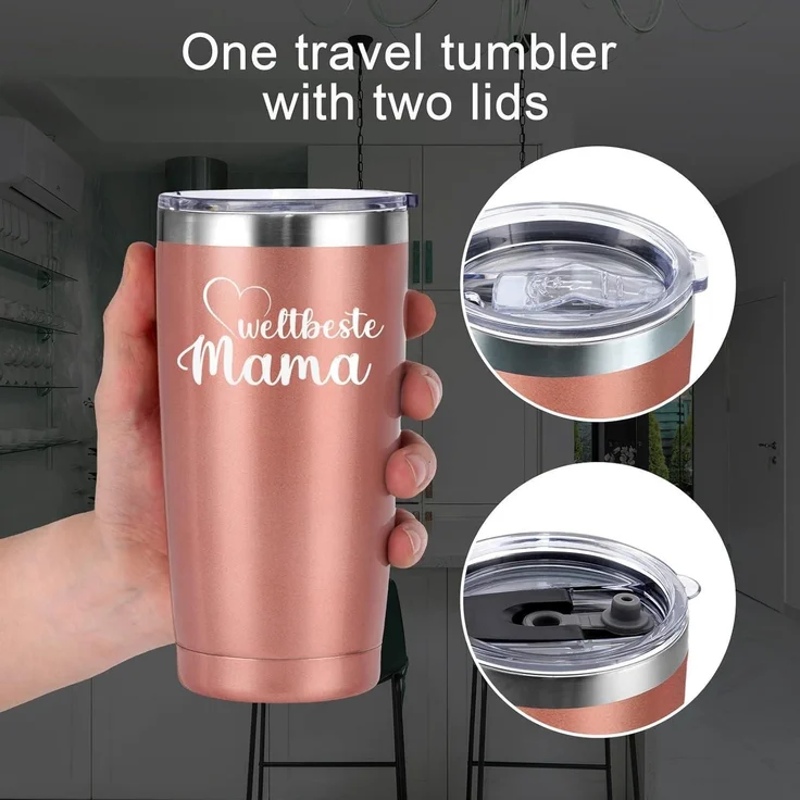 Livole Mama Geschenk - Beste Mama Tasse 600ml Edelstahl Thermobecher – Bild 4