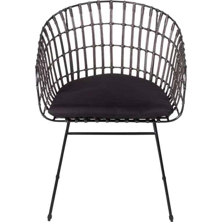 Esszimmerstuhl Armlehnenstuhl Rattan Farbe anthrazit inkl. Kissen LIMA 80547430 – Bild 2