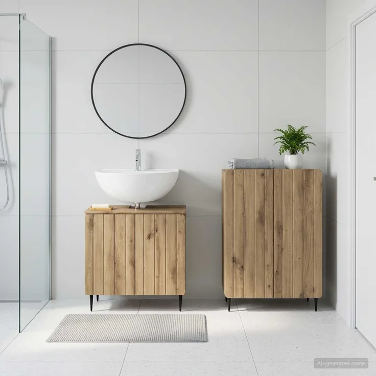 vidaXL 2-teiliges Badezimmer Schrank Set ZWOLLE Artisan-Eiche 3417602