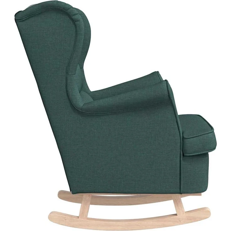 Schaukelsessel, Schaukelstuhl Dunkelgrün 74x90x102 cm Stoff – Bild 5