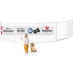 Baby Dan Kaminschutzgitter/Raumteiler Flex XXL 90 - 350 cm, weiß - Hergestellt in Dänemark + TÜV/GS geprüft