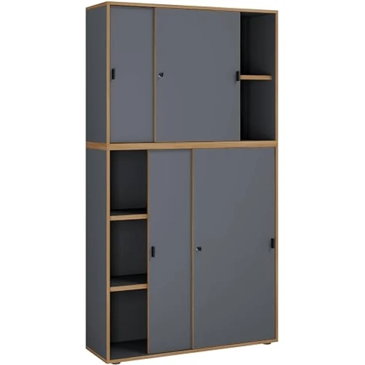 VCM Büroschrank Salia 920808 Anthrazit H. 183 x B. 100 x T. 37 cm – Bild 5