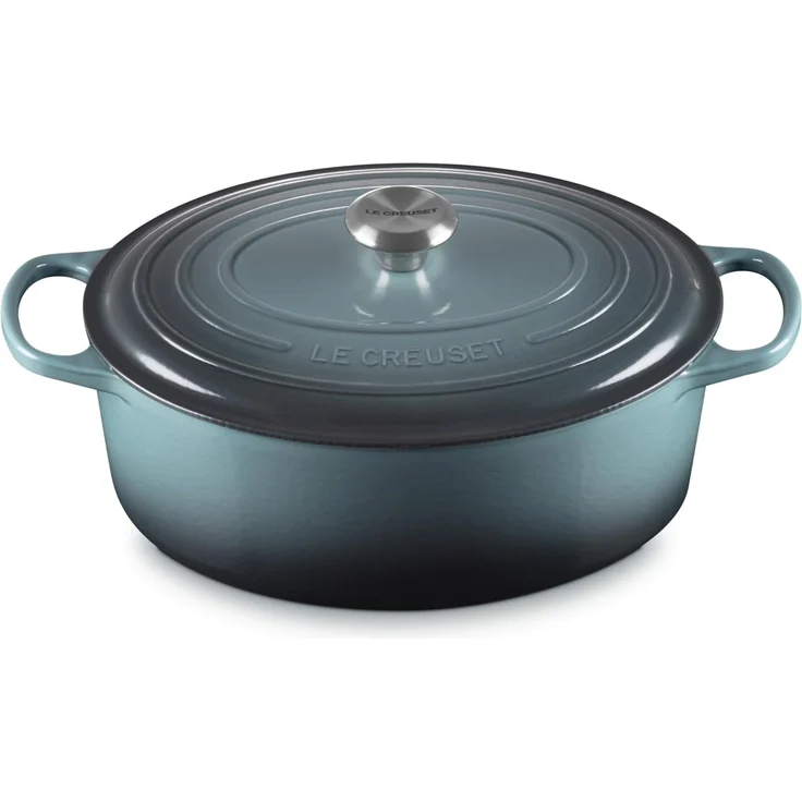 Le Creuset Signature Gusseisen-Bräter mit Deckel, Ø 31 cm, Oval, Für alle Herdarten und Induktion geeignet, Volumen: 6,3 l, 5,705 kg, Ocean, 21178313602430