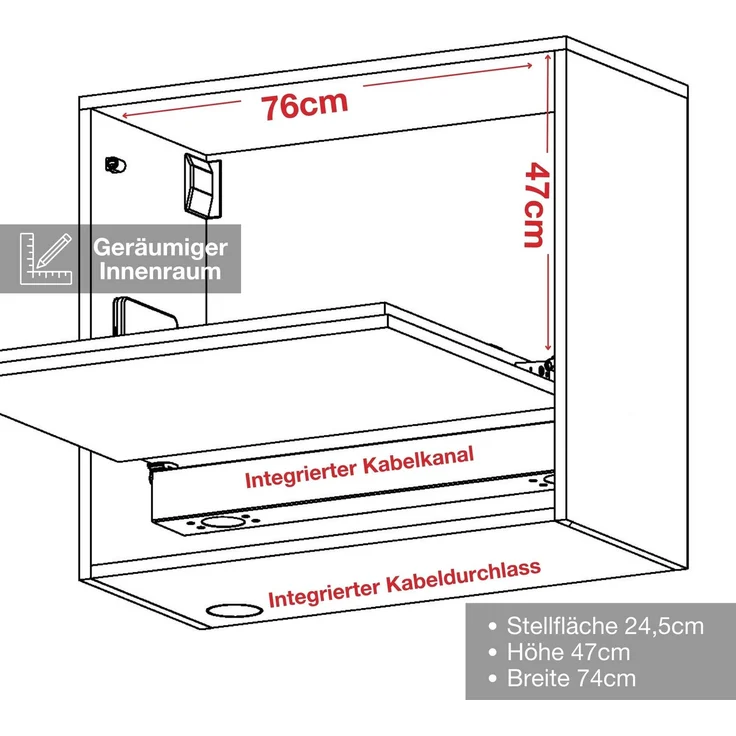 ASSMANN Wandsekretär Cubas Premium Anthrazit 80x36x71cm Holz – Bild 4