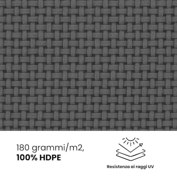 Brigros Quadratisches Sonnensegel für den Außenbereich, HDPE, 180 g/m², mit Edelstahlringen, UV-Schutz, mit Tasche, Sonnensegel für den Außenbereich – Bild 3