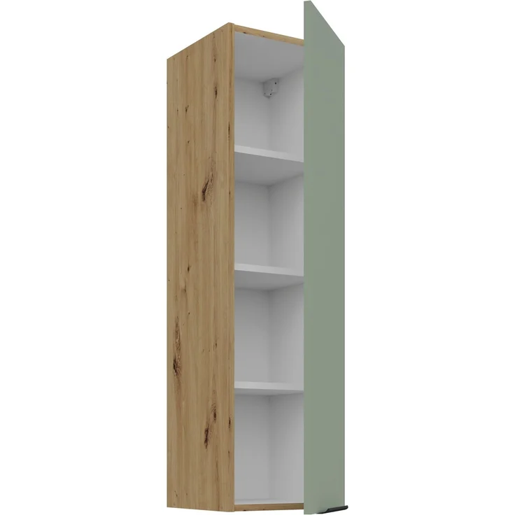 Küchen Hängeschrank 30 cm - Höhe 90 cm ARIA Aquamarin ultra matt + Eiche Artisan matt, hochwertige Fronten mit Anti Fingerprint Beschichtung Küchenzeile Küchenblock – Bild 3