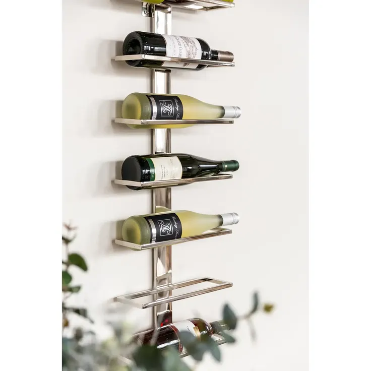 VINOLO Edelstahl Weinregal für die Wand – Bild 6