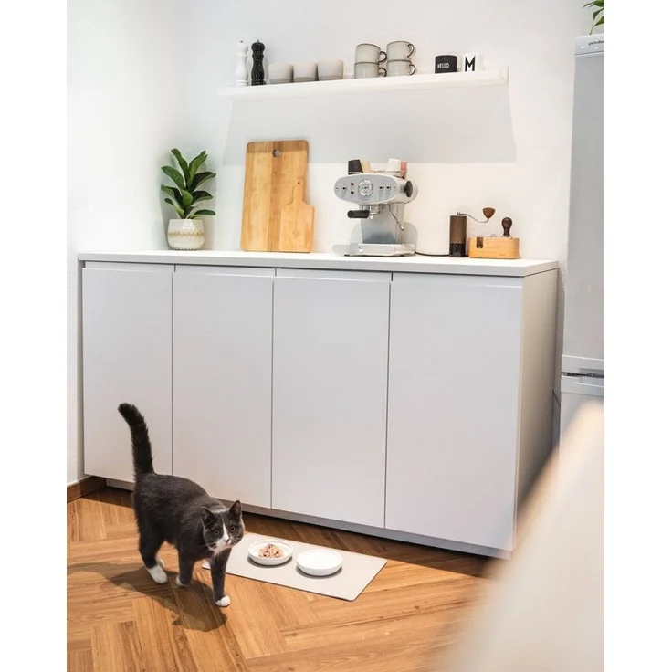 LucyBalu Napfunterlage SQUARE (50 x 29 cm), für Katzen, verschiedene Farben, lebensmittelechtes Silikon – Bild 2