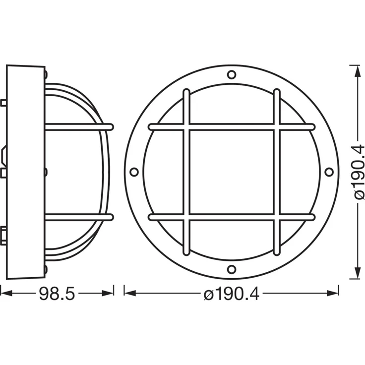 Osram LED Wandleuchte Bulkhead Essential Round E27 schwarz – Bild 3