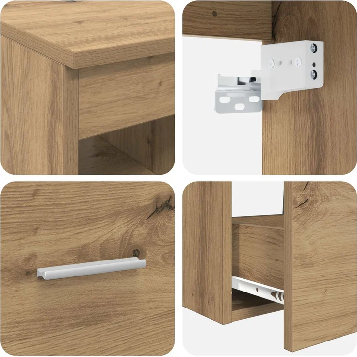 vidaXL Badezimmerschrank-Set 3 stk. Artisan-Eiche 129 x 35 x 80 cm 3405794 – Bild 9