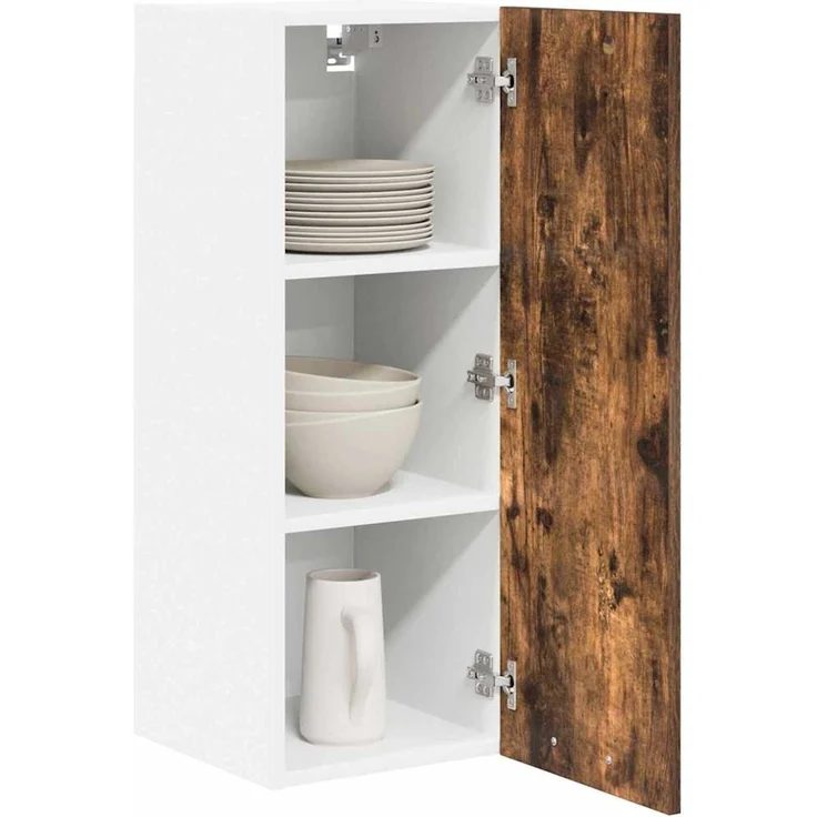 vidaXL Hängeschrank 2 stk. Geräucherte Eiche und Weiß Holzwerkstoff 884251 – Bild 3