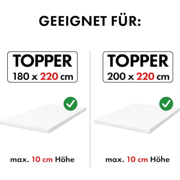 Jacobson Jersey Spannbettlaken Spannbetttuch Baumwolle Bettlaken (XL Topper 180-200x220 cm, Grau) – Bild 2