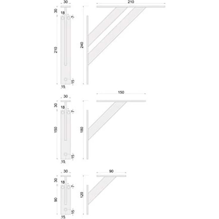 sossai® Wandregalhalter 2er Set FSHR Design Regalträger in Silber, 2-tlg. – Bild 5
