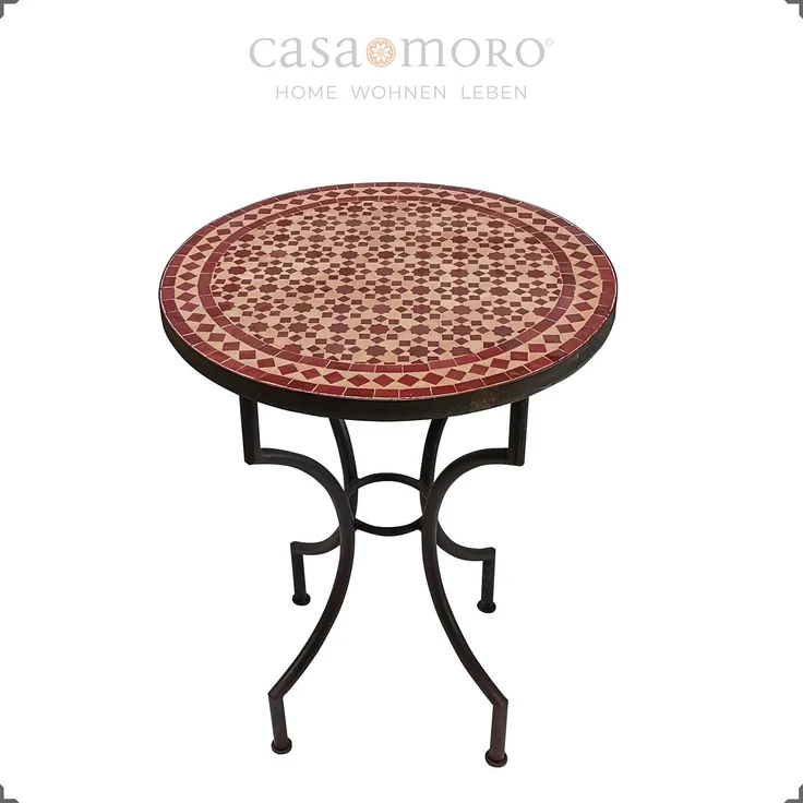 Mosaiktisch aus Marokko - Rund -M60-26 – Bild 8