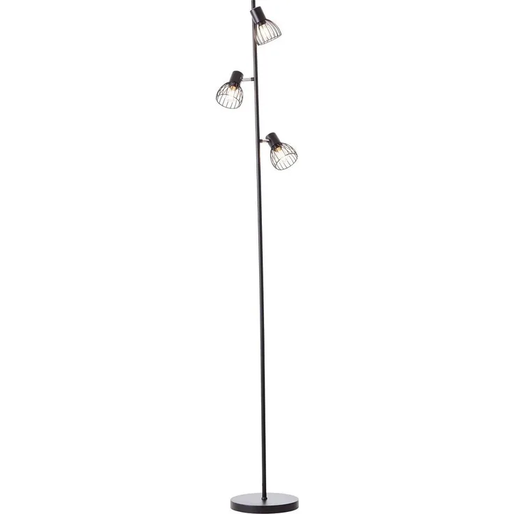 Brilliant Leuchten No. 93085-06 Standleuchte Blacky 3-flammig E27 schwarz matt