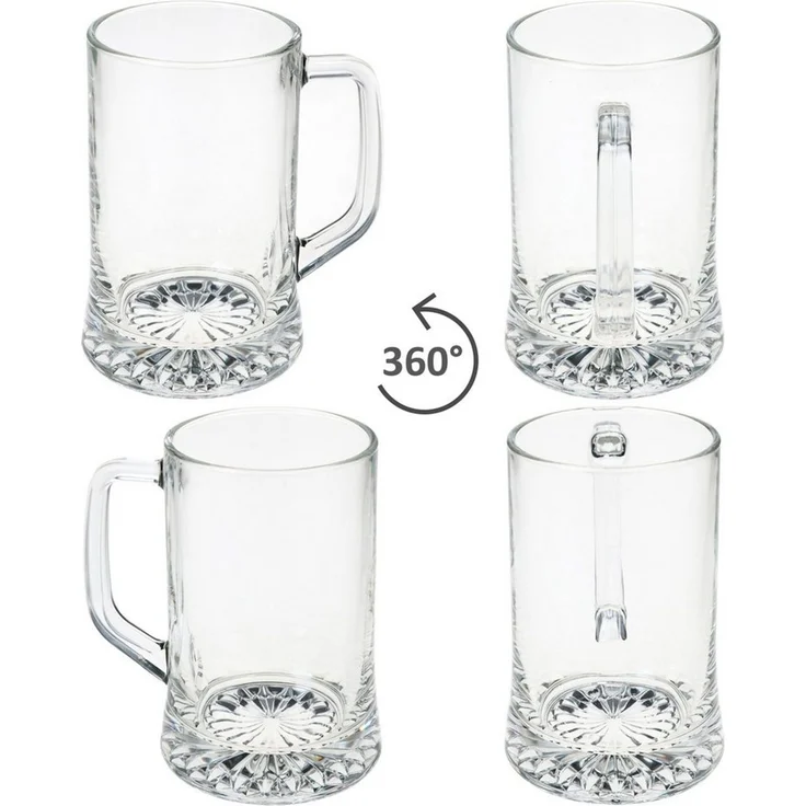 MamboCat Bierglas 6x Akki Bierkrug 0,5L mit Sternboden & Henkel Bierseidel 500ml Glas, Glas – Bild 4