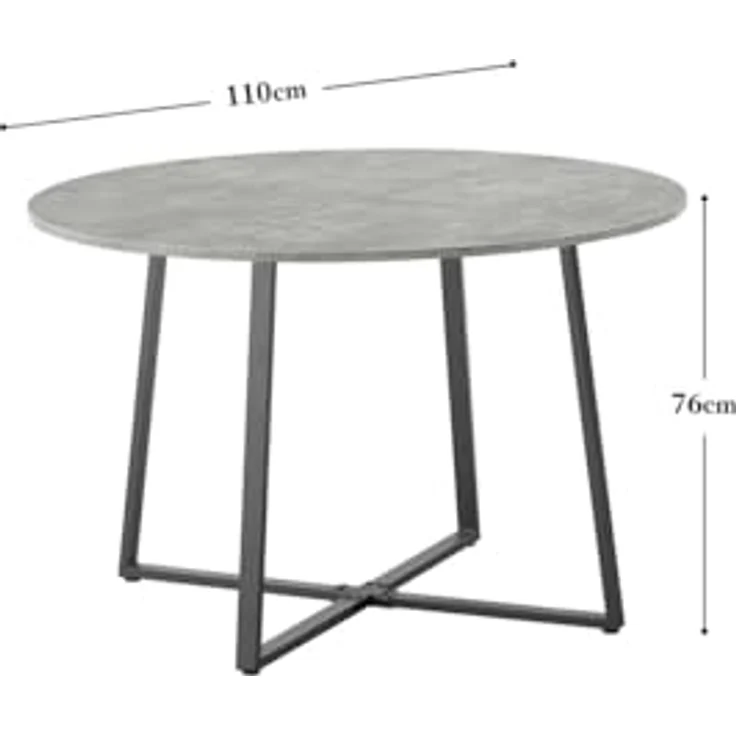 B&D home Esstisch NOA, Metallgestell schwarz oder weiß, rund, 110x110cm, platzsparend – Bild 3