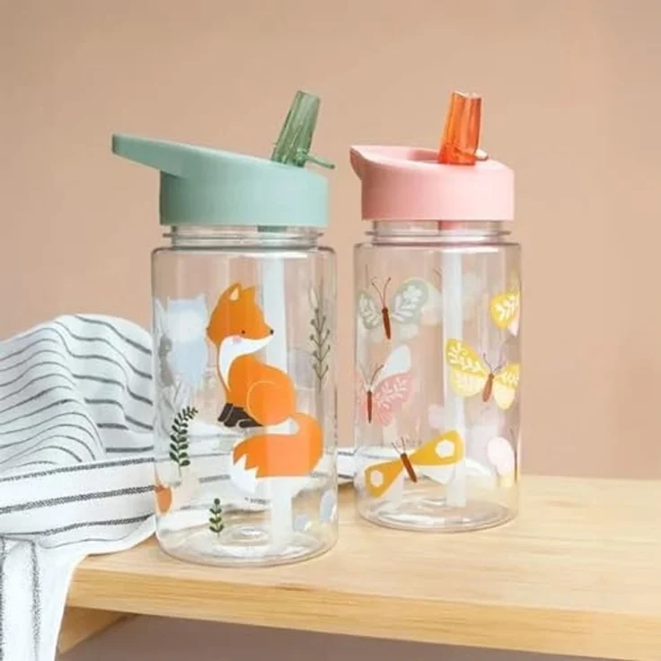 A Little Lovely Company Trinkflasche Trinkflasche 450ml mit Trinkhalm Wasserflasche Kinderflasche – Bild 4