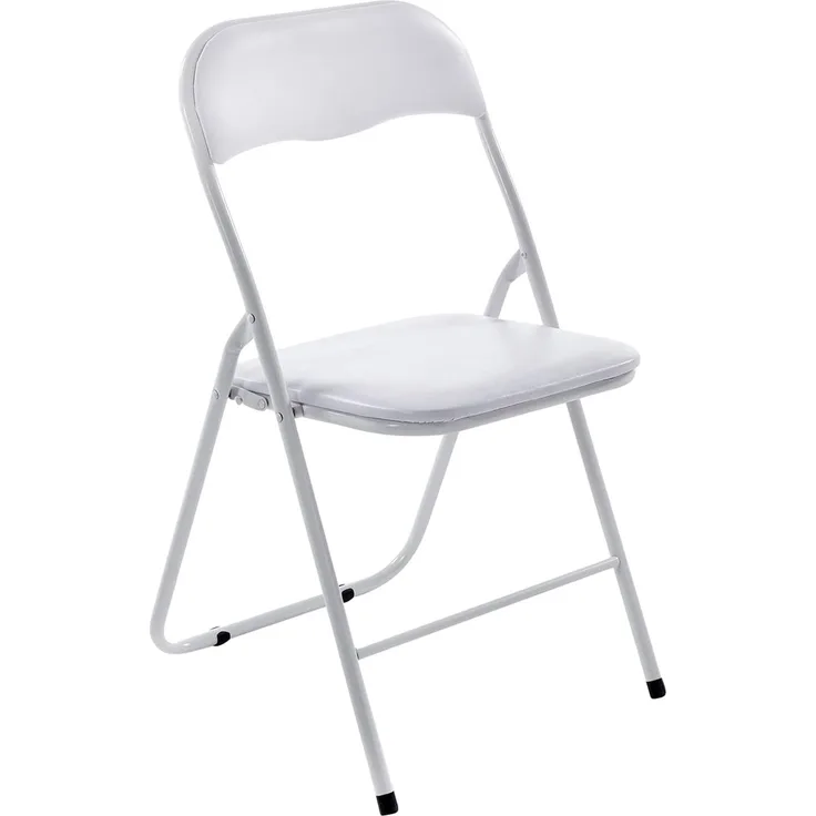 CLP Klappstuhl Felix Klappbarer mit Kunstleder PVC Sitz Gepolstert,weiß/weiß