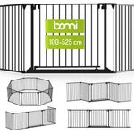 BOMI Türschutzgitter Absperrgitter Milo für breite Durchgänge bis 525 cm, zum Anschrauben oder Aufstellen in Schwarz