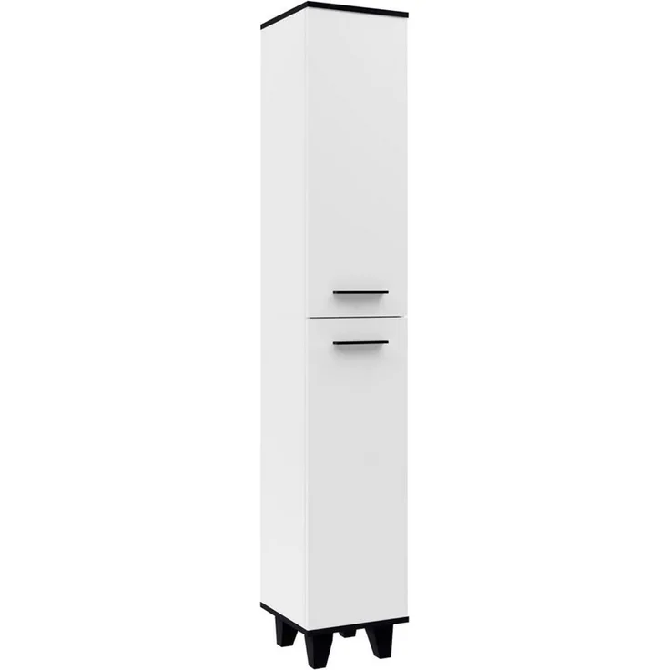 Fackelmann TE-A Hochschrank 30 cm mit Füßen, Weiß