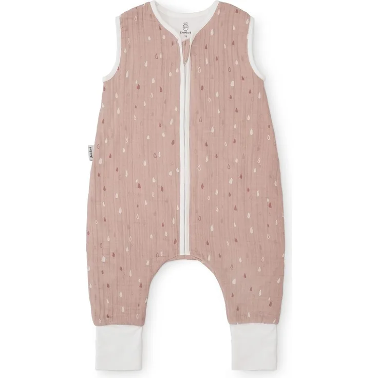 Ehrenkind® Baby Sommerschlafsack mit Füßen | Musselin | Sommer Schlafsack Gr. 70 Farbe Rose Tropfen | Schlafsack Baby Schlafsack Kinder