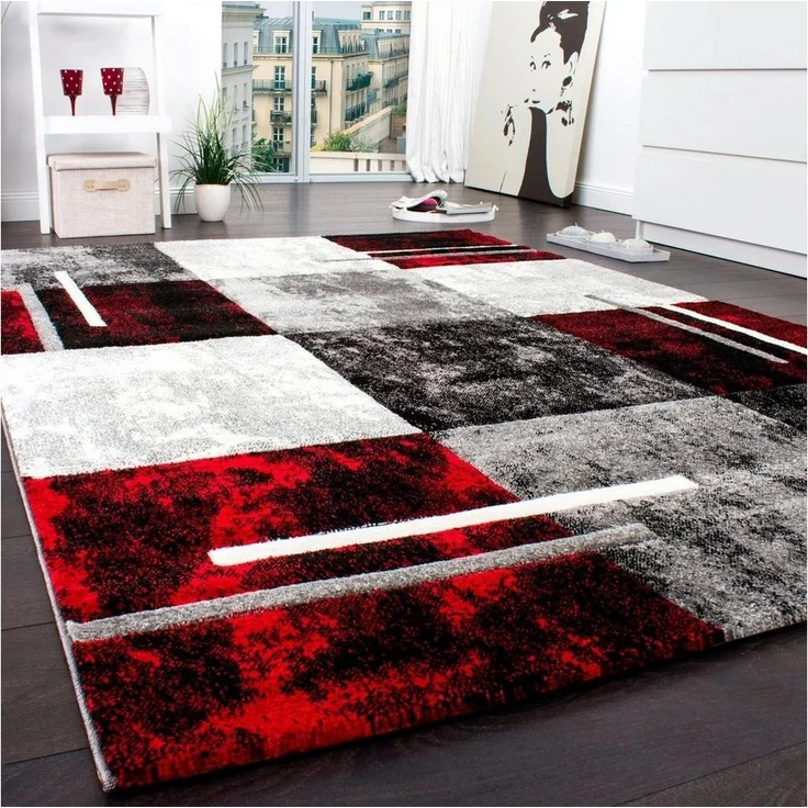 Paco Home Teppich Diamond 663, rechteckig, Höhe: 18 mm, Kurzflor, Karo Muster, 3D-Design, ideal im Wohnzimmer & Schlafzimmer – Bild 3