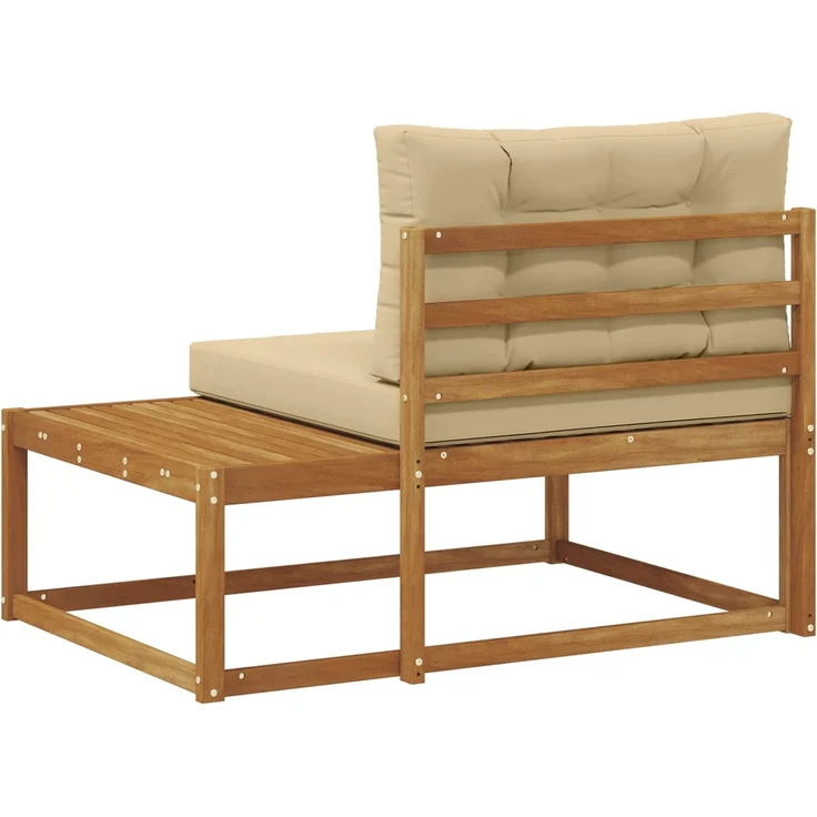 vidaXL Outdoor Endsofa mit Kissen Natur 115 x 83 x 73 cm 900555 – Bild 6
