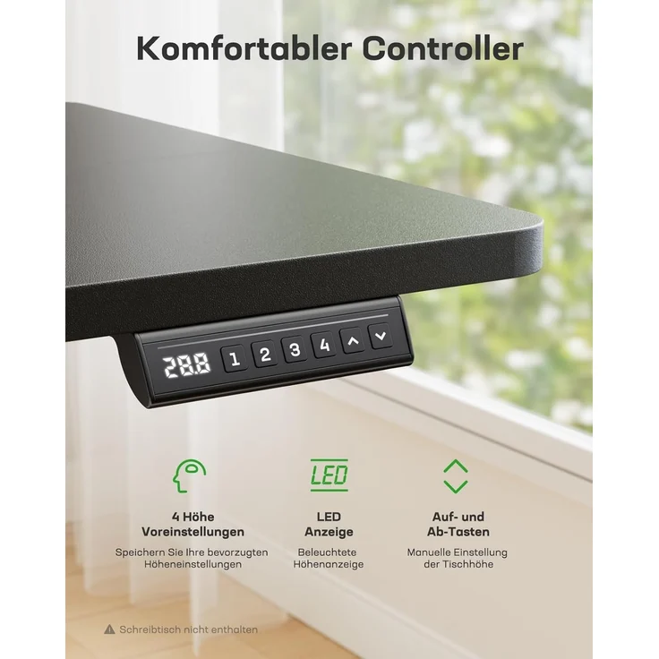 Marsail Höhenverstellbarer Schreibtischrahmen, Elektrische Tischbeine mit leistungsstarkem Motor, 176 lbs Maximalbelastung, für Verschiedene Desktops, Verstellbare Tischbeine, Nur Rahmen – Bild 7