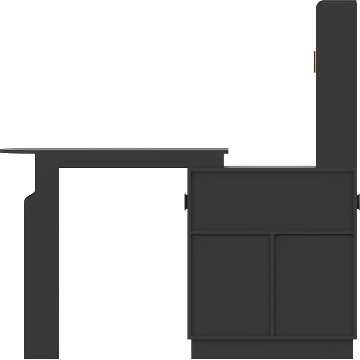ZUBALIYA Küchenschrank mit Glastüren / Barschrank & Sideboard, mit ausziehbarer Bartisch & Stehtisch mit Stauraum und steckdose, Schwarz, 131–170 x 40 x 170 cm, fürs Büro, mit LED, Samt – Bild 18