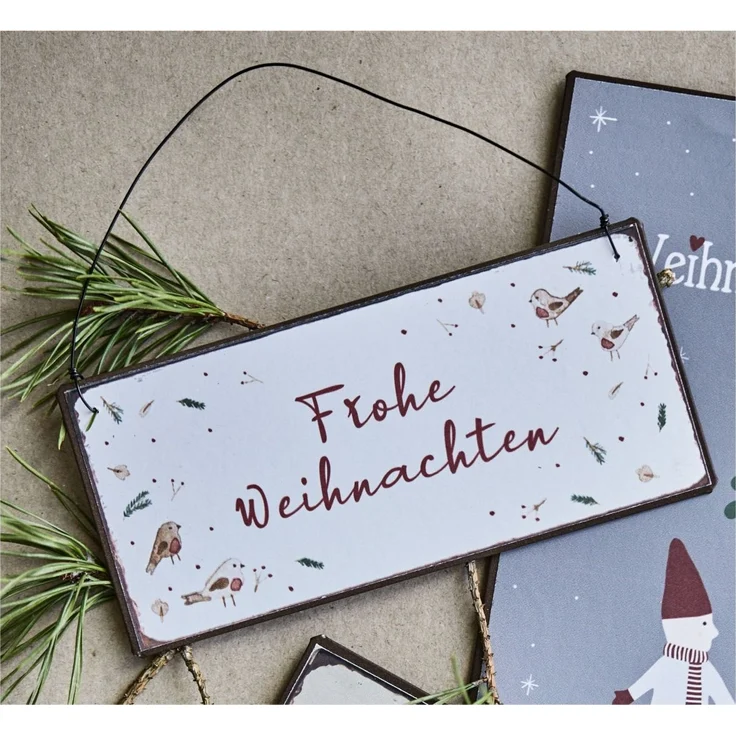 Wandschild Metallschild Schild "Frohe Weihnachten" Ib Laursen 70160-00