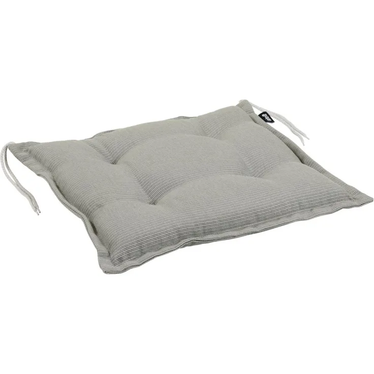 Sitzkissen Florina für Gartenstühle, aus Dralon-Stoff, modern, grau, mit Bändern, 41x41 cm