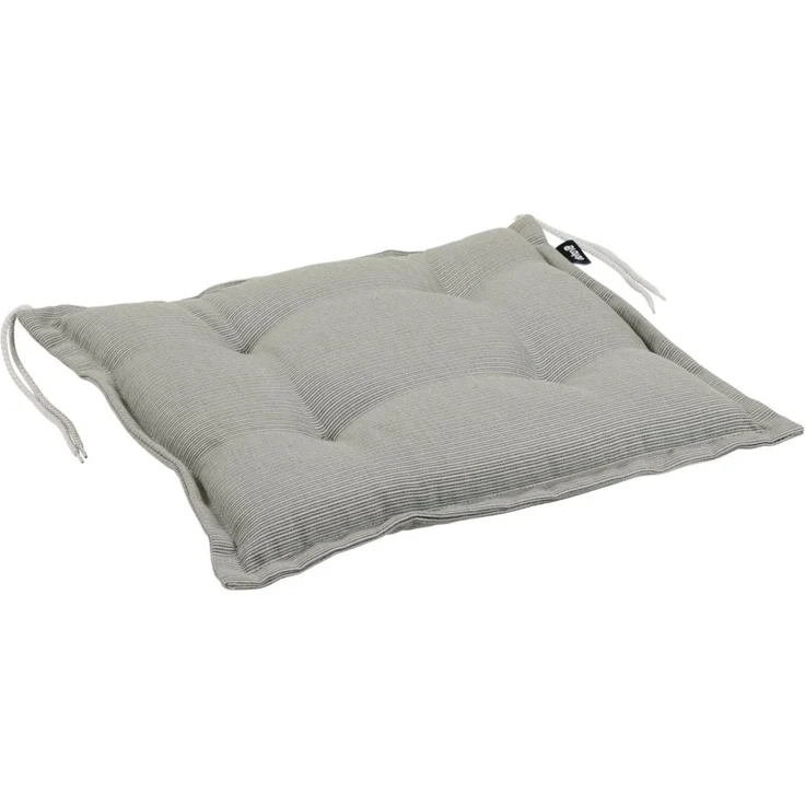 Sitzkissen Florina für Gartenstühle, aus Dralon-Stoff, modern, grau, mit Bändern, 41x41 cm