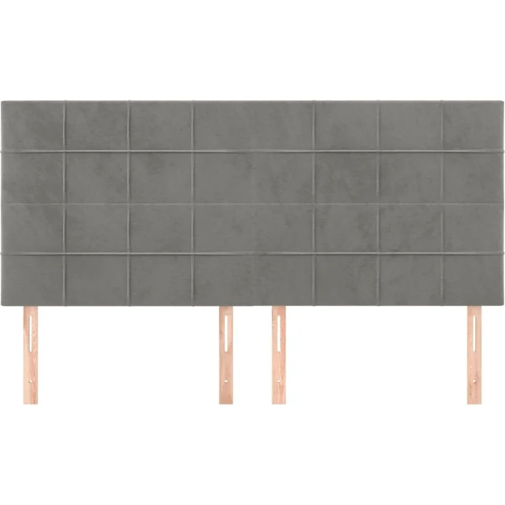 vidaXL Kopfteile 4 Stk. Hellgrau 80 x 5 x 78/88 cm Samt 3116386 – Bild 3