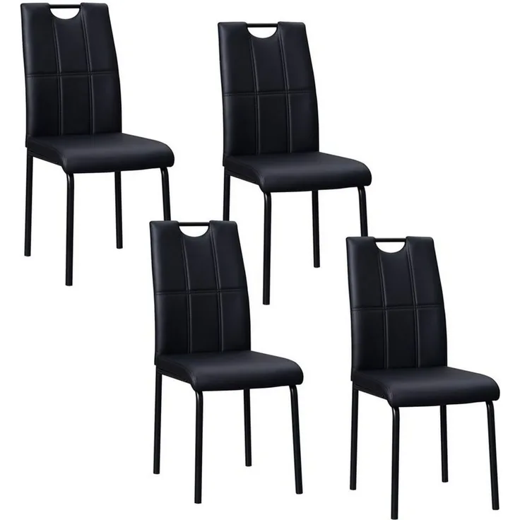 HTI-Living Esszimmerstuhl Stuhl Denton PU Schwarz (Set, 4 St), Esszimmerstuhl Kunstleder
