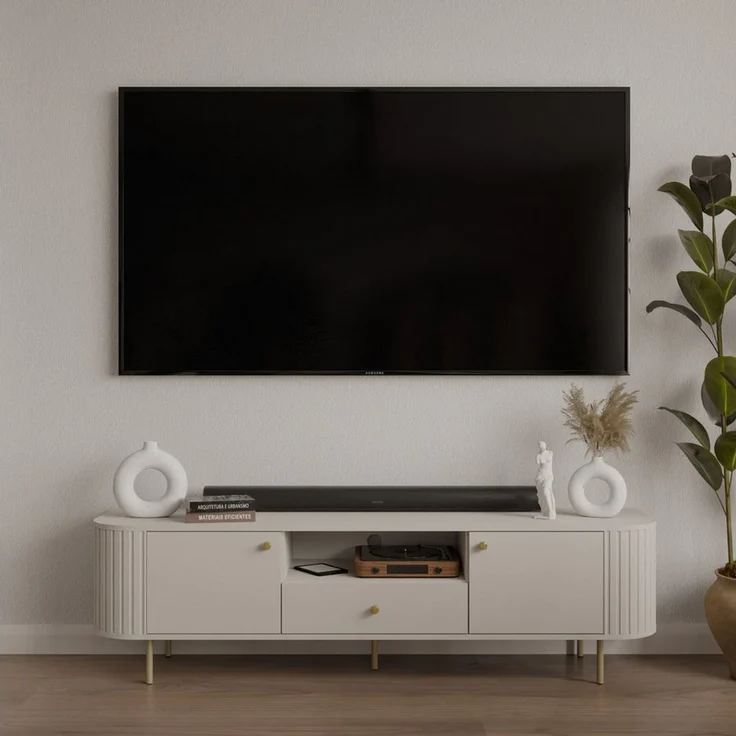 Compleo TV-Schrank 180 cm breit Eiche cremona, Elegant design, Natural, Lowboard – Bild 5