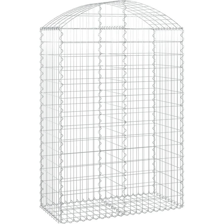 vidaXL Gabione mit Hochbogen 100x50x140/160 cm Verzinktes Eisen 153437 – Bild 2