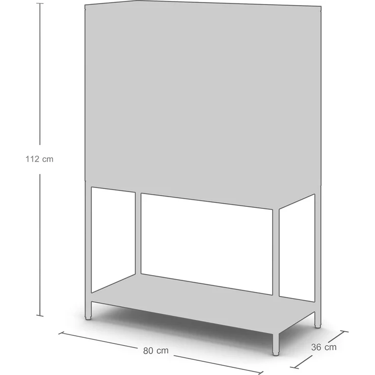 ASSMANN Sekretär Cubas Basic Schwarz 80x36x116cm Metall Holz – Bild 10