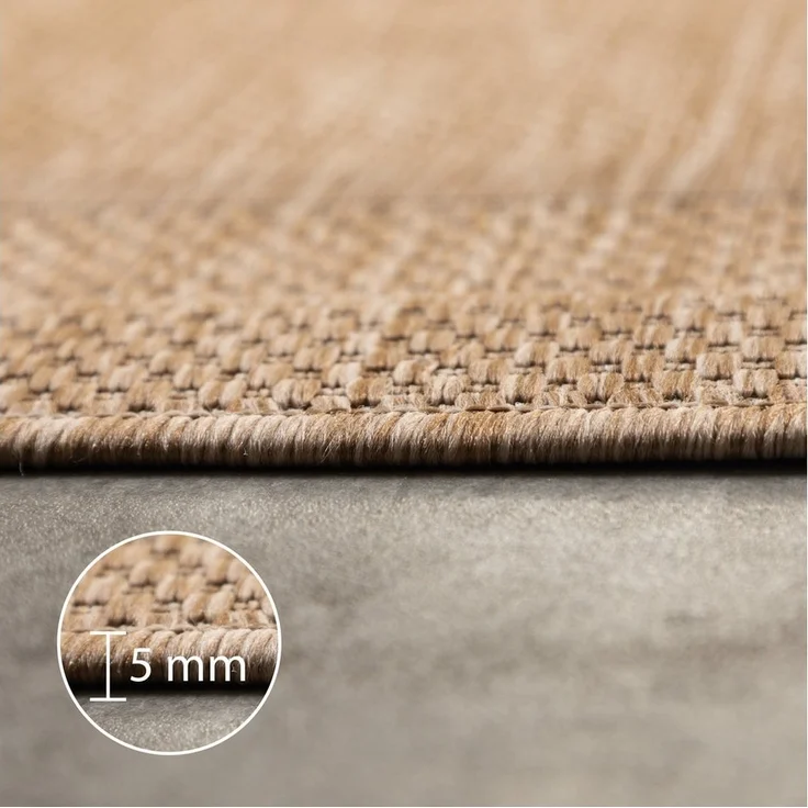 Carpettex Outdoorteppich Unicolor - Einfarbig, Läufer, Höhe: 5 mm, Teppich Wetterfest Balkon Küchenteppich Flachgewebe Sisaloptik – Bild 2